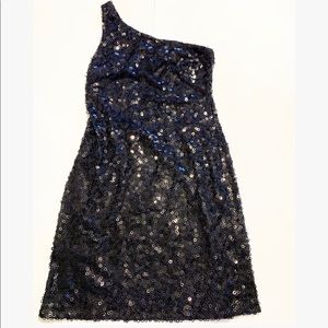 Circle Sequin One-Shoulder Cocktail Dress Size 4